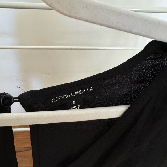 Black long sleeved tie front romper - Picture 3 of 3